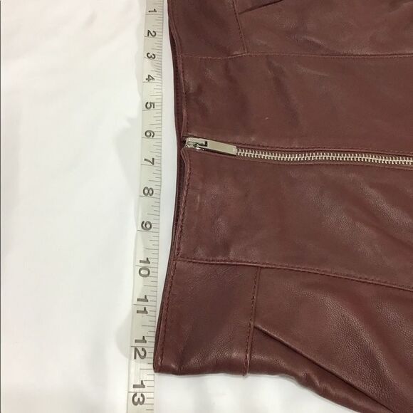 Karen Millen Leather Front Zip Up Midi Skirt NWT - Picture 4 of 10